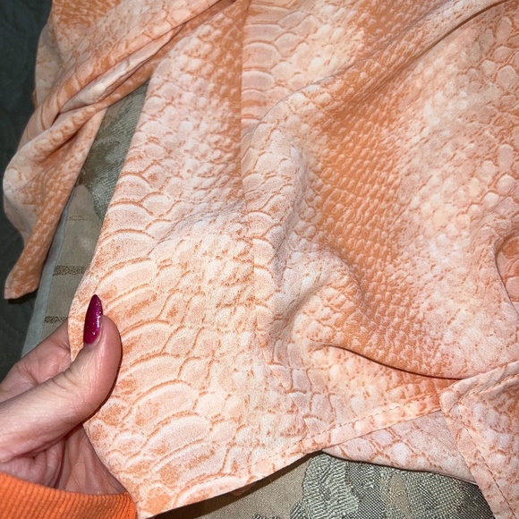 Buddy Love Orange Snakeskin Tie Top| Orange Top | Snakeskin Top - Picture 3 of 5